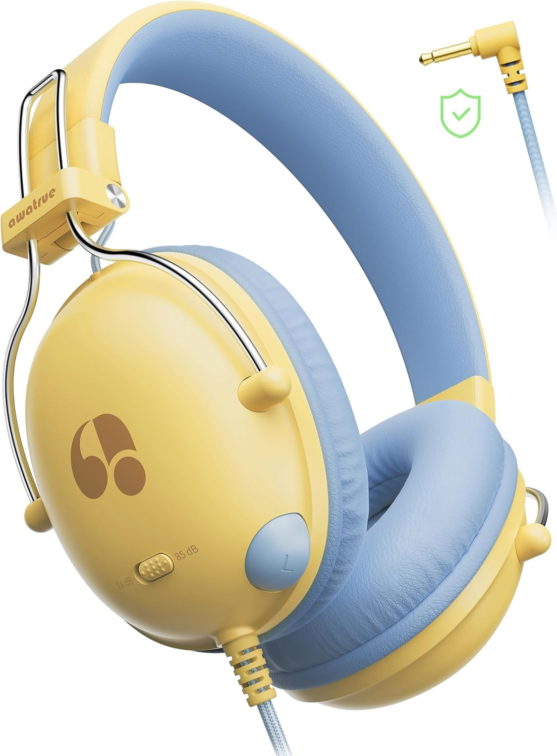 Awatrue Kids Headphones, Toddler Headphone with 74/85Db Volume Limited, HD Sound, Sturdy Design&Super Light, Foldable Over-Ear Childrens Headphones for Ipad/Girls/Boys/Chromebooks/School/Tablet