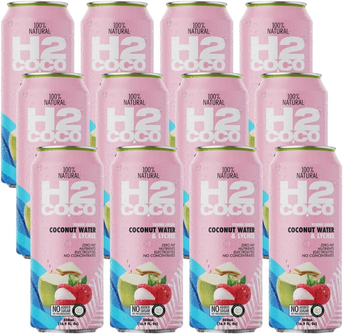 H2Coco Pure Coconut Water, 12 X 500 Ml, Pure Coconut Water with Lychee image number 4