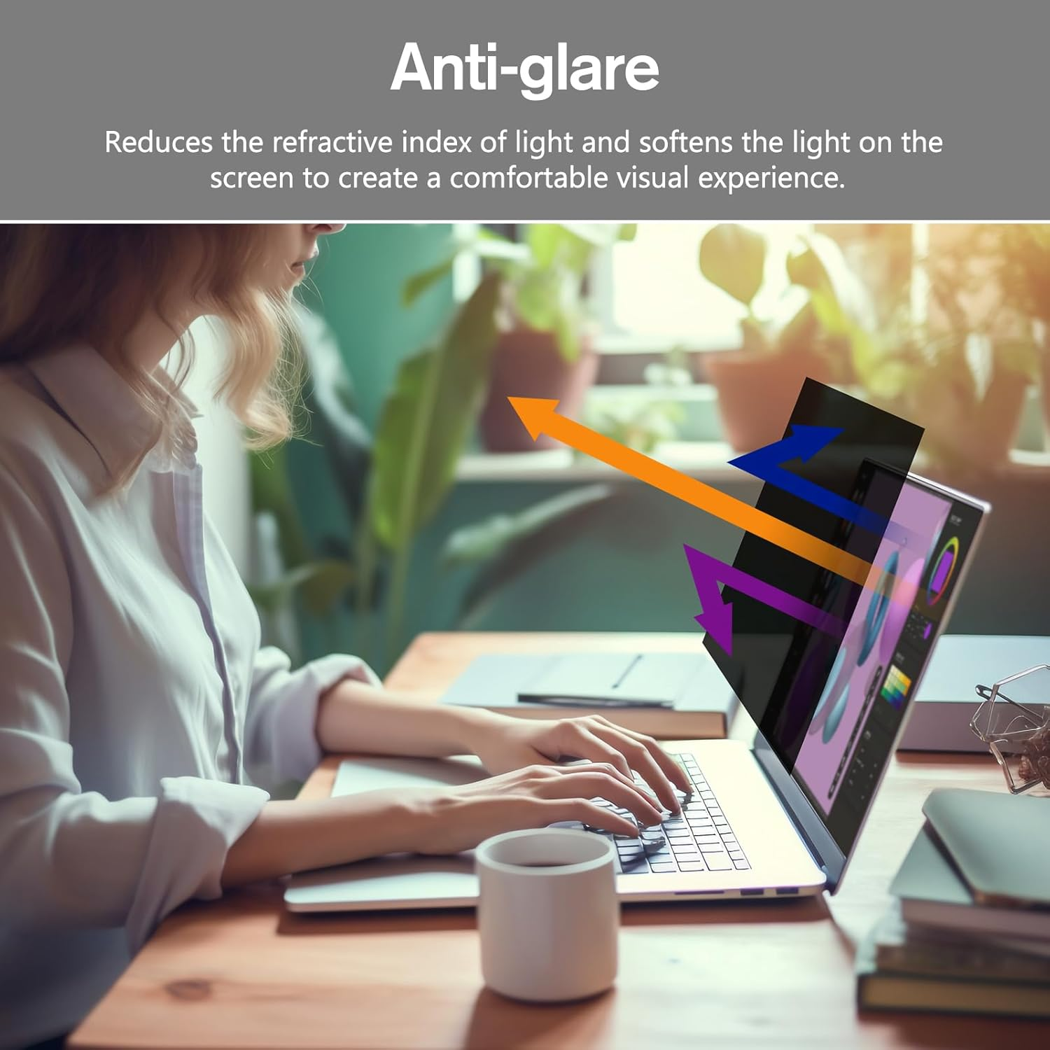 BERSEM 13.3 Inch Laptop Privacy Screen for 16:9 Ratio Computer Monitor Removable anti Glare Blue Light Filter for Laptop Privacy Screen 13.3 Inch, Anti-Spy, Anti-Scratch, Uv-Blocking image number 1