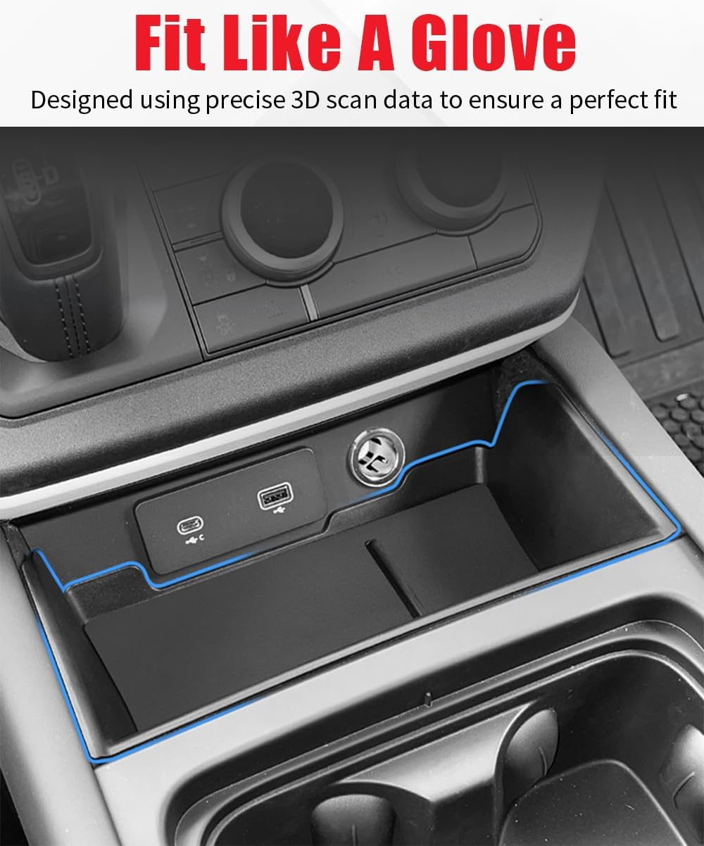 Evgoxmods 3PCS Center Console Organizer Compatible with 2020-2024 Land Rover Defender 90 110 130 (ONLY for Refrigerator Version) Armrest Storage Box Insert Tray Sets Interior Accessories image number 4