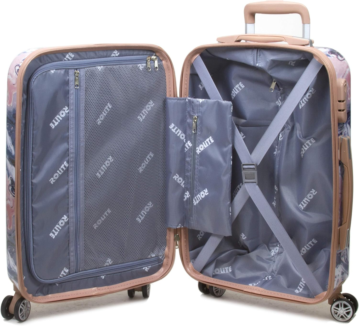 Rolite Marble Hardside 3-Piece Spinner Luggage Set image number 2