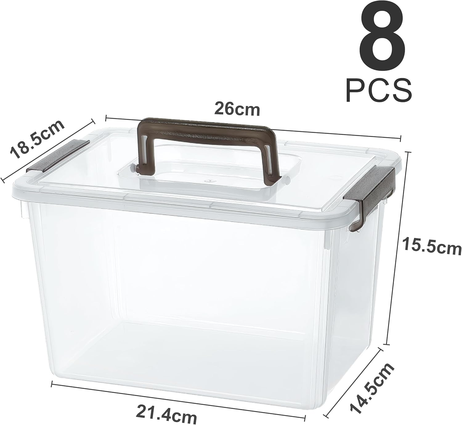 Citylife 8 Packs 5.3QT. Plastic Storage Bins with Latching Lids Clear Storage Box with Handle Stackable Stoage Containers for Organizing Toys, Crafts, Legos, Tools image number 6
