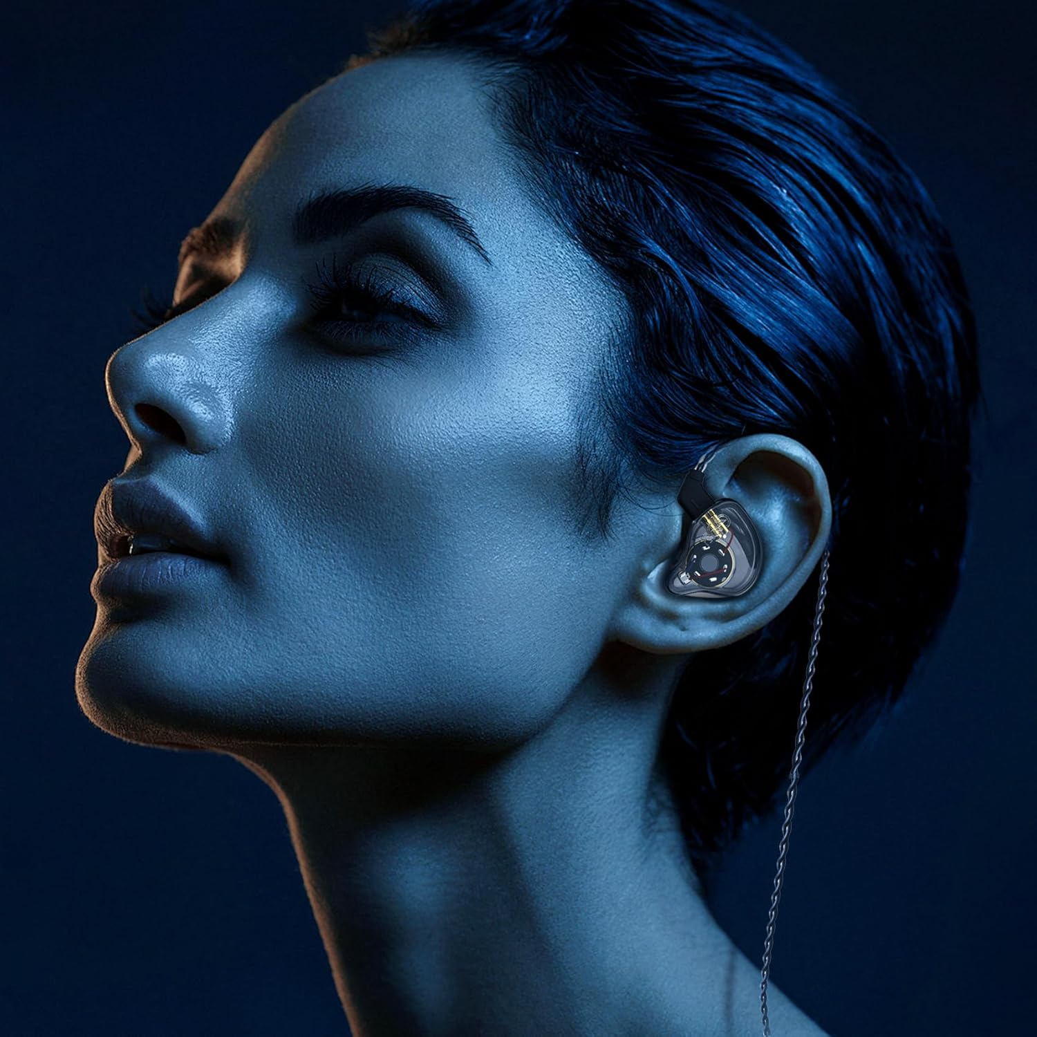 Keephifi CCZ Melody In-Ear Headphones Wired Earphones without Microphone IEM Hifi Bass with 1DD 1BA Ear Fins 4N OFC Cable for Musicians Singers Stage Studio Gaming image number 6