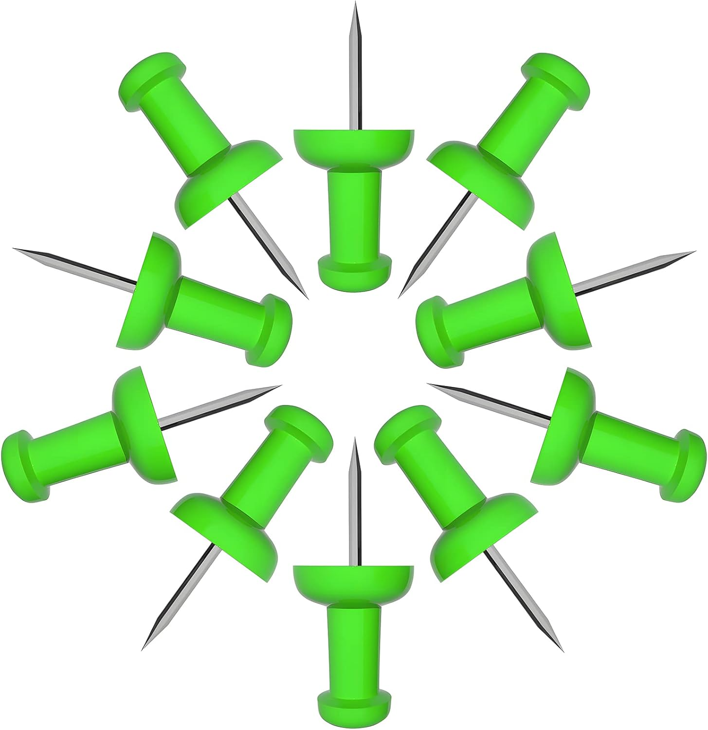 VAPKER Push Pins Tacks 120Pcs Solid Green Thumb Tacks Larger Size Pin Map Tacks Plastic Head with Steel Point for Bulletin Board