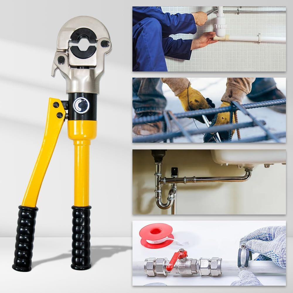 ALPEN OUTDOOR Hydraulic Pipe Crimper Plier Set Tube Plumbing Tool with Crimping Dies for Stainless Steel Fittings-Size M15 M18 M22 M28 Included (Stainless Steel Pipe) image number 3