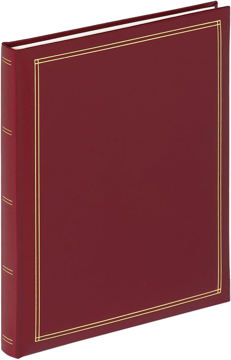 Walther Design Photo Album Red 200 Photos 10 X 15 Cm Memo Album Imitation Leather with Embossing, Monza ME-138-R