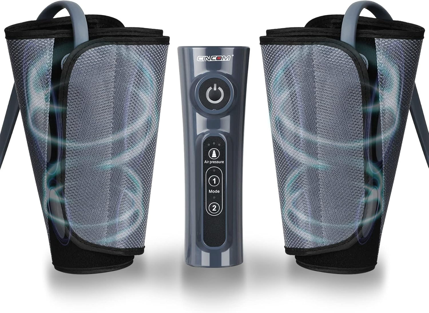 CINCOM Leg Massager for Circulation Air Compression Calf Wraps for Foot Calf & Arm Relaxation and Helpful for RLS and Edema and Muscles Relaxation image number 2