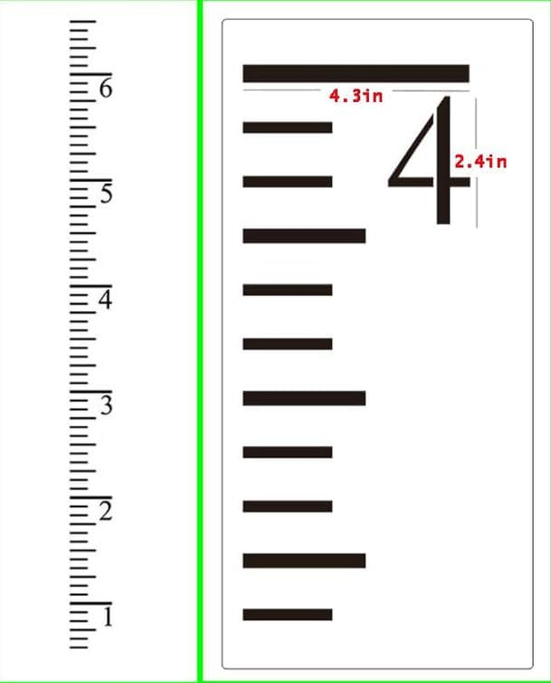 7 Feet Growth Chart Stencil,12 X 6 Inch,7 Pcs Kids Height Growth Chart Reusable Ruler Template for Painting on Wood Wall Paper with Art Brush/Ruler/Storage Bag, image number 4