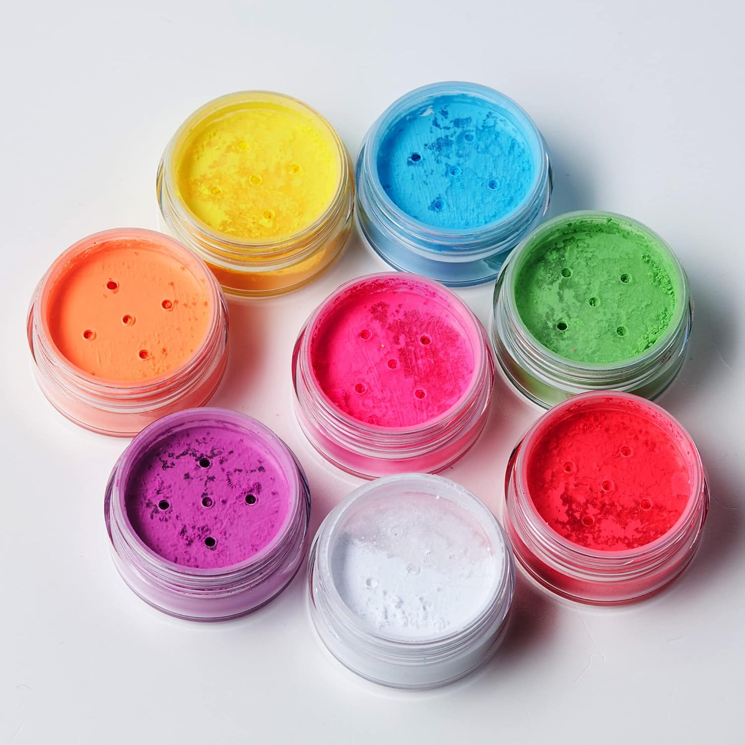 Moon Glow - Blacklight Neon UV Pigment Shaker 0.1Oz Set of 8 ? Glows Brightly under Blacklights / UV Lighting! Use on the Face/Body as Loose Eye Shadow and for Nail Art image number 2