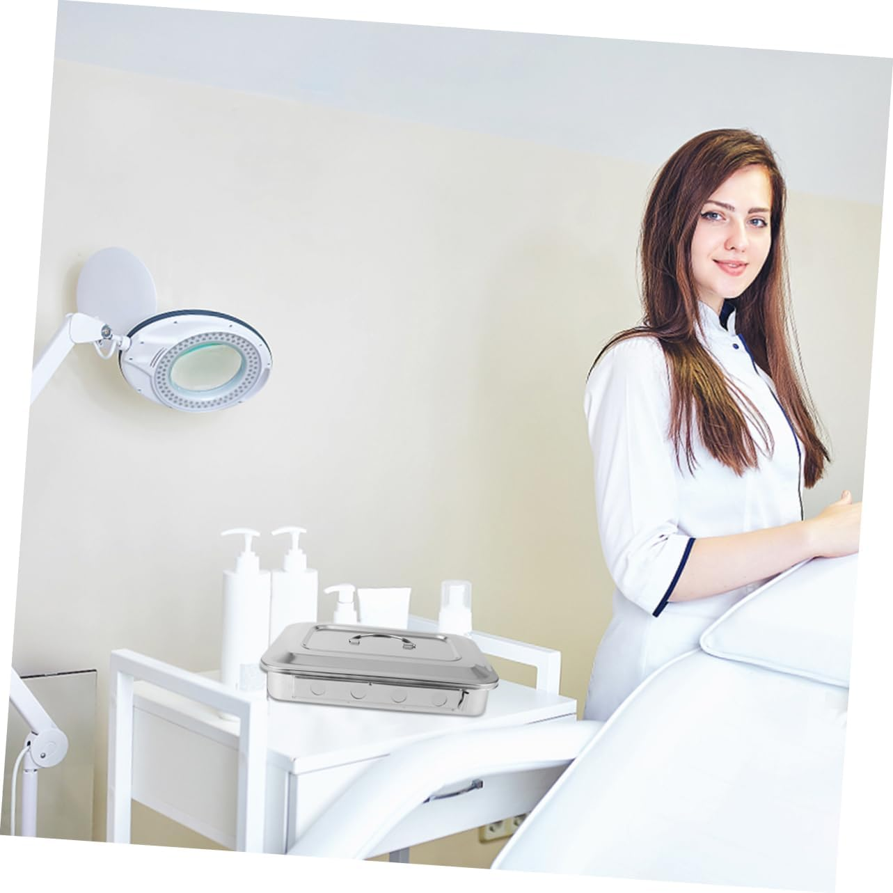 MAGICLULU Stainless Steel Disinfection Box Tray Easy to Clean Safe Convenient for Instruments Storage and Disinfection