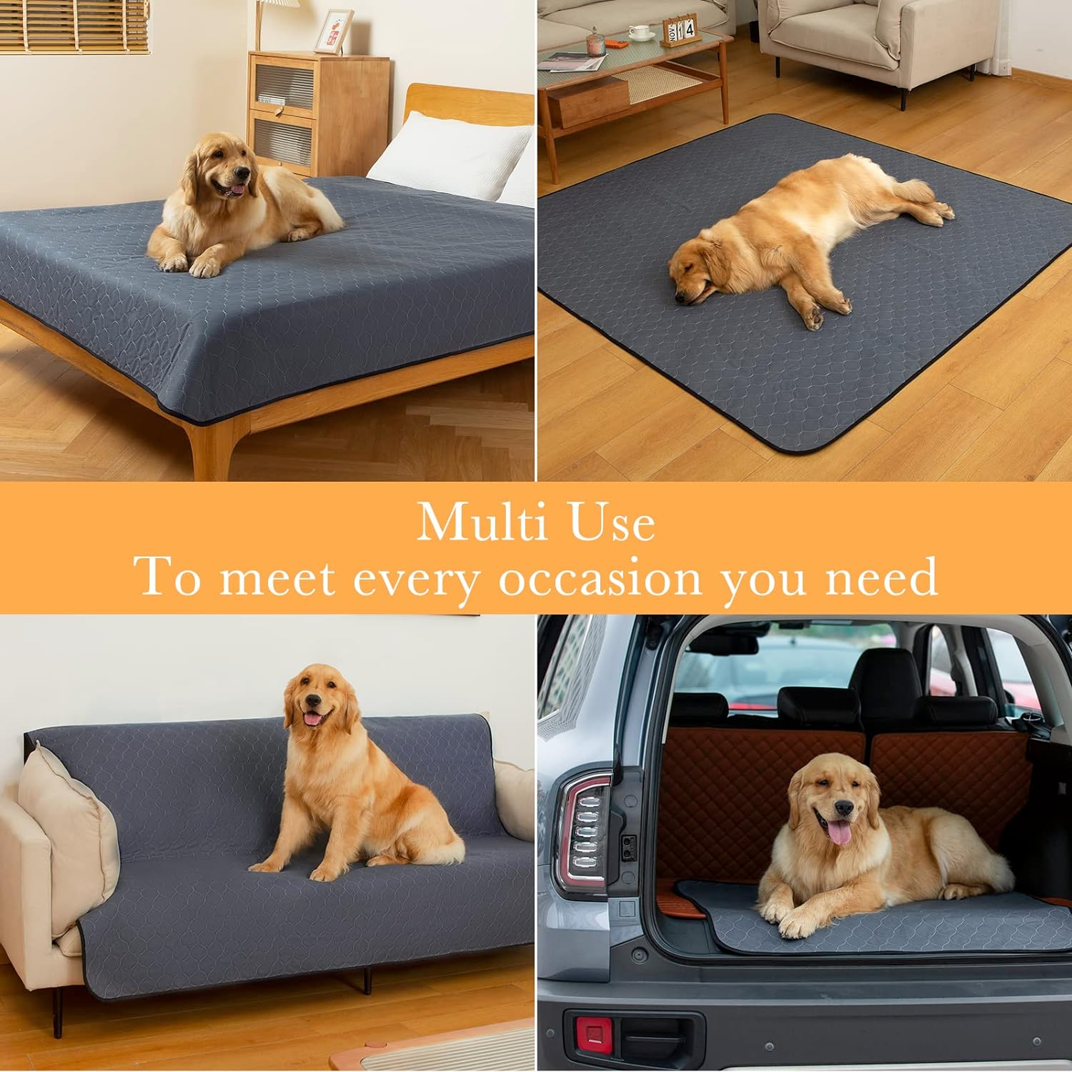 Washable Pee Pads for Dogs 2 Pack, 183X183Cm, Reusable Puppy Pads, Dog Training Pads with Quick Dry, Anti-Slip Dog Cat Pee Pads, Whelping Pads, Potty Pad. image number 4