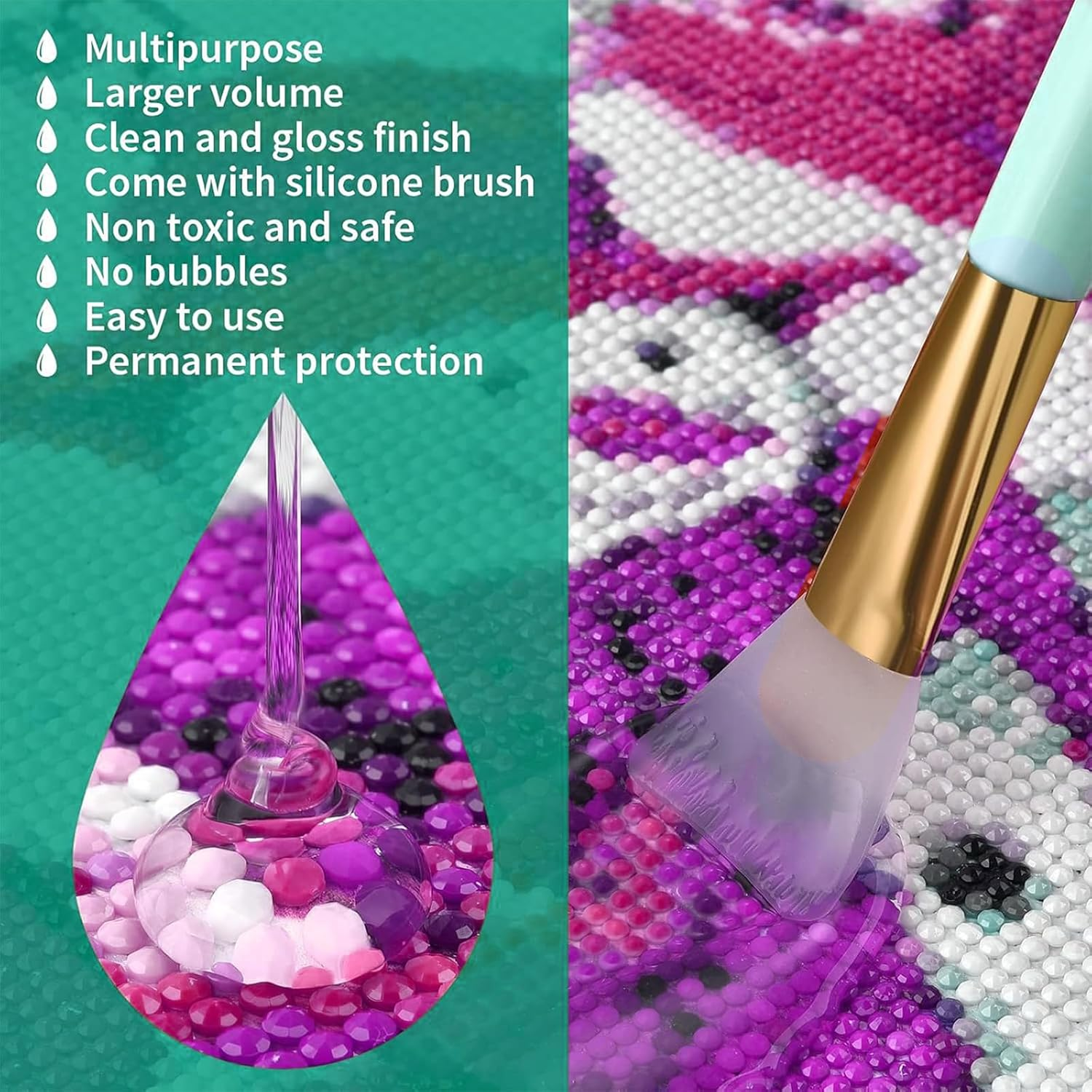 Diamond Painting Sealer 1 Pack 200ML 5D Glue Sealer Permanent Hold & Shine Effect Accessories Glue for Diamond Painting, Puzzles and DIY Craft image number 1