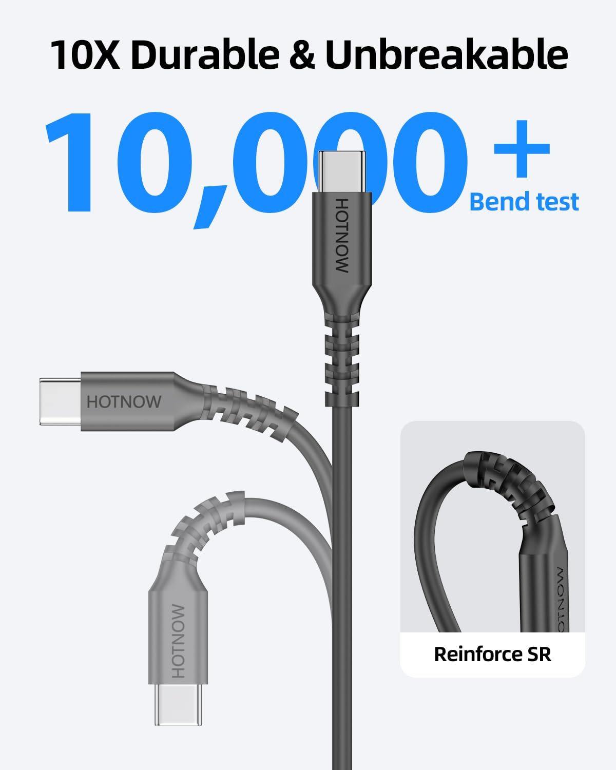 HOTNOW Short USB C to USB C Cable 0.5M 3Pack, 50Cm Type C to C 65W Fast Charging Cable Compatible with Iphone17 16, Galaxy S25 S9, Power Bank and Other Type C Devices image number 2