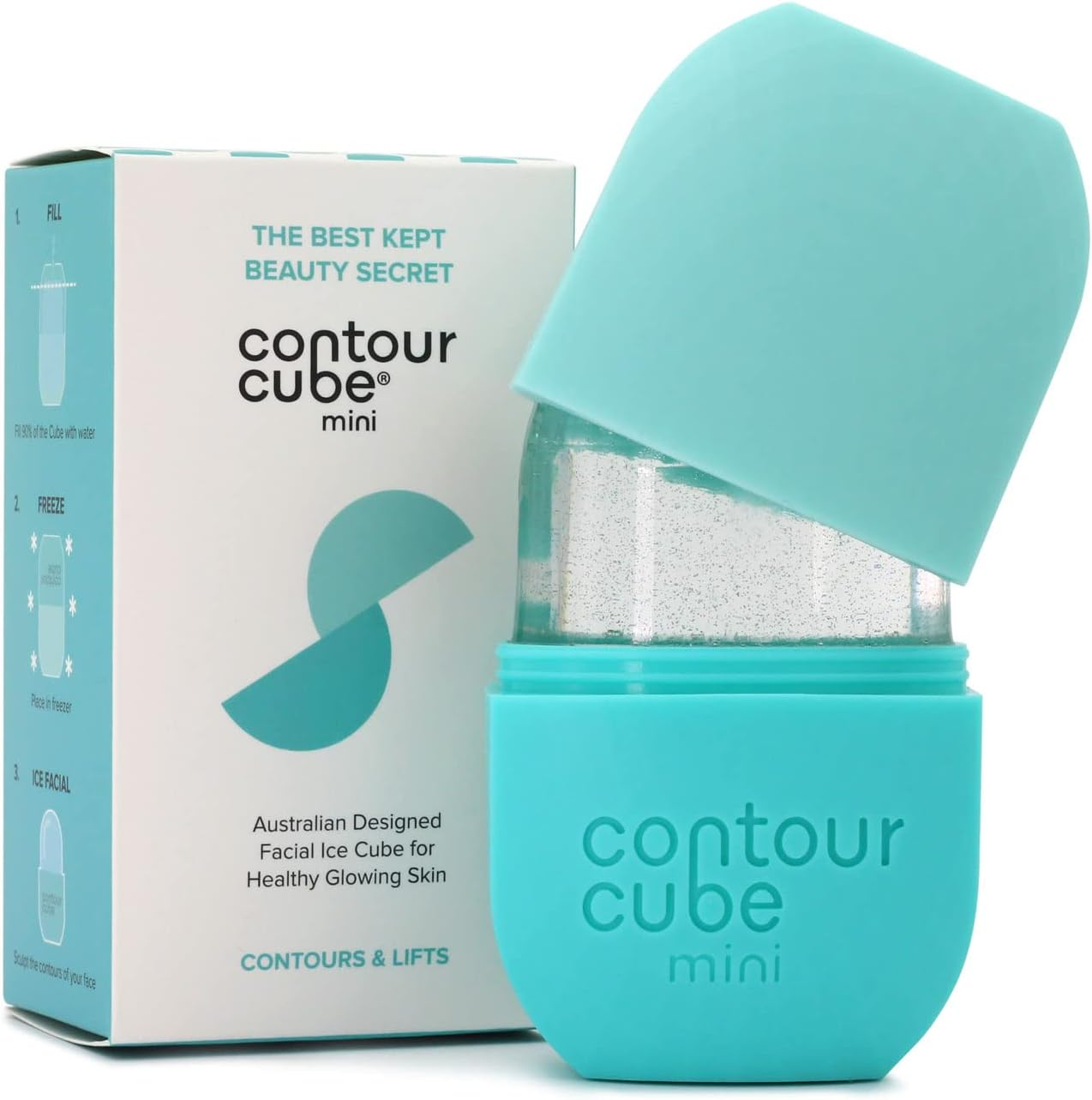 Contour Cube Mini - Revolutionary Ice Roller for Sculpting & De-Puffing - Face Ice Roller & Massager - Ice Mold for Face - Compact Skin Care Tools for Daily Skincare & Travel - Marble