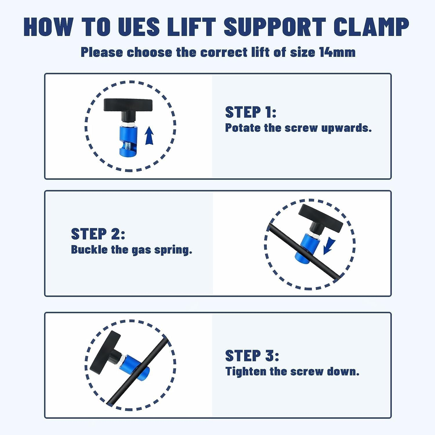 2 Pcs Car Hood Strut Clamp, High-Quality Aluminum Alloy Hood Lift Support Clamps with Brass Core Protection, Hood Stay Holder Hood Prop Lift Rod Piston Stop Tool, Gas Struts Tool image number 3