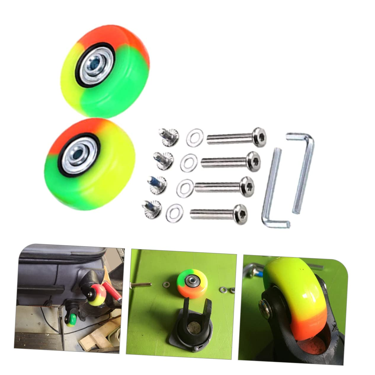 TOPPERFUN 2Sets Suitcase Replacement Wheels Rubber Swivel Caster Wheels for Suitcases Mute Luggage Case