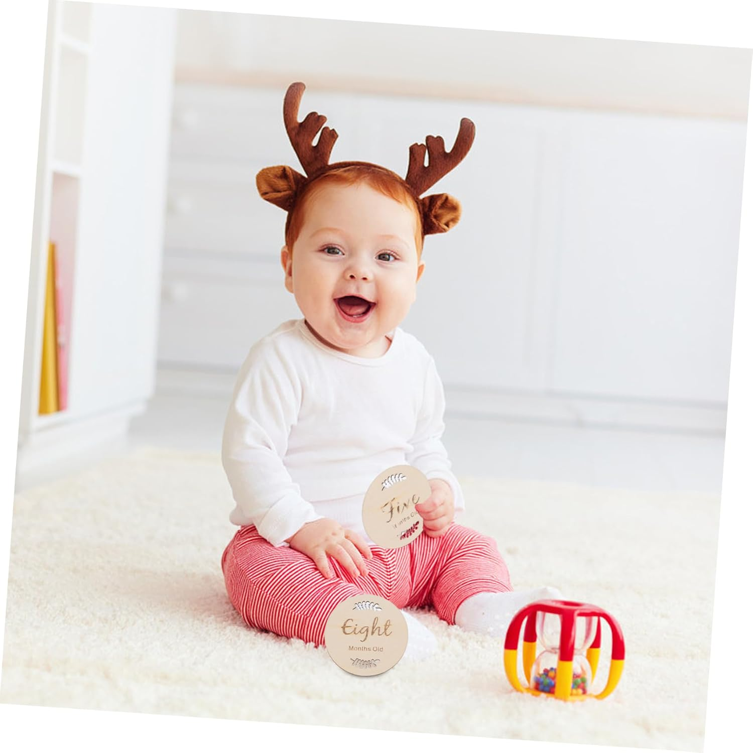 12Pcs Milestone Cards Creative Wooden Growth Celebration Cards for Newborn Photography Safe Durable Designs to Capture Precious Moments image number 4