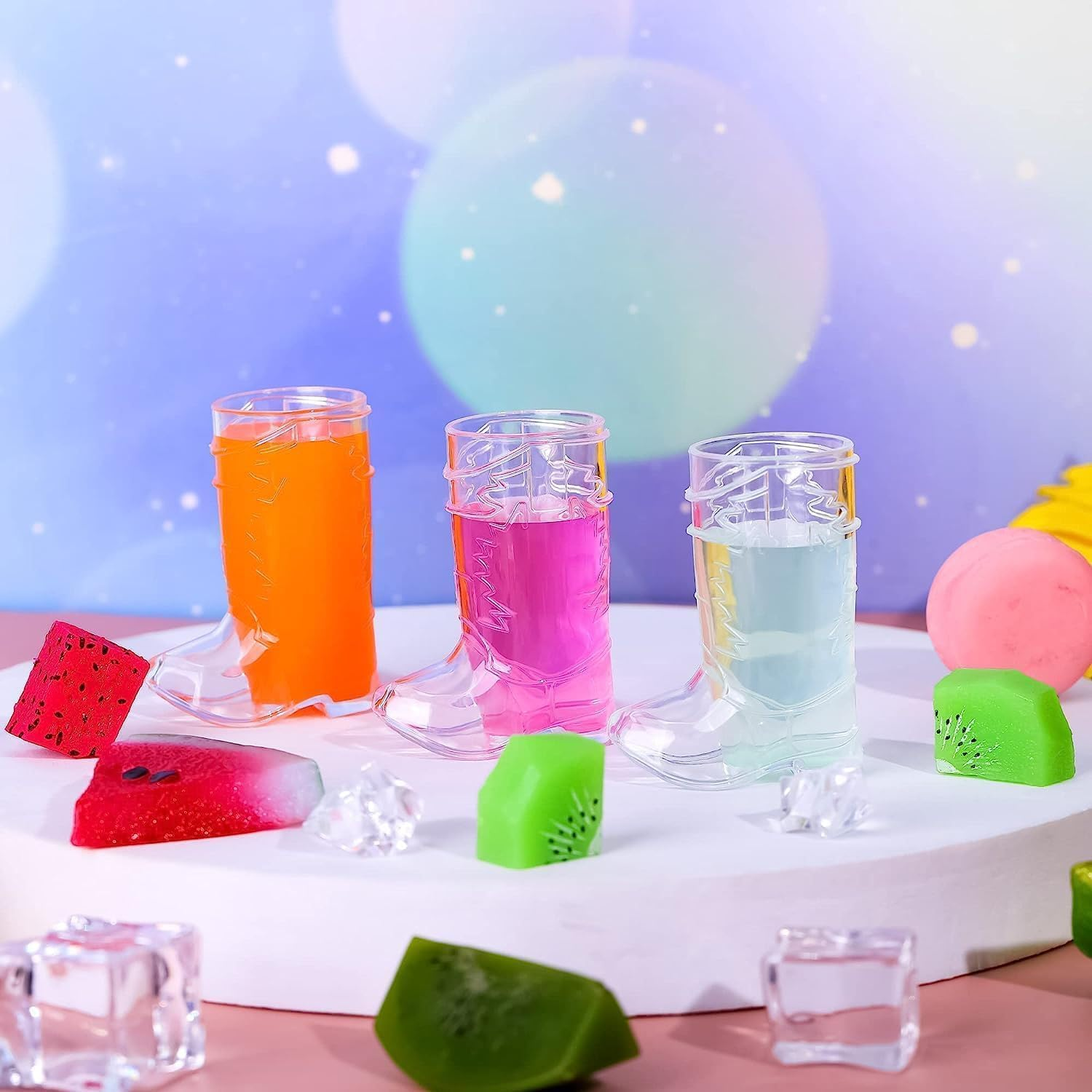 Mini Cute Cowboy Boot Shot Glasses, 10Pcs Plastic 1Oz Mini Western Hats Reusable Boot Cups for Cowgirl Cute Craft Bachelorette Party Supplies Decorations image number 4