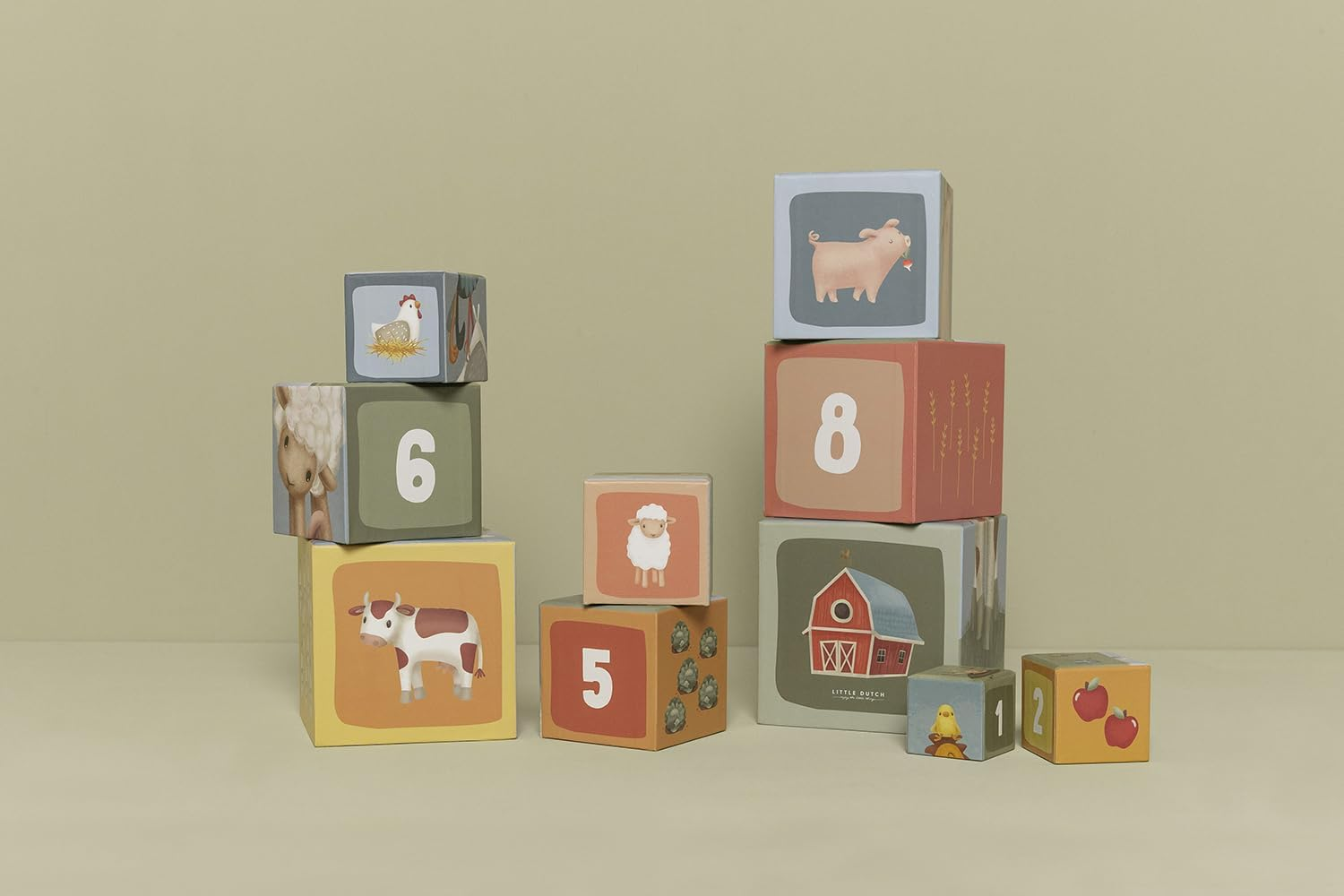 Little Dutch Little Farm Cardboard Building Blocks