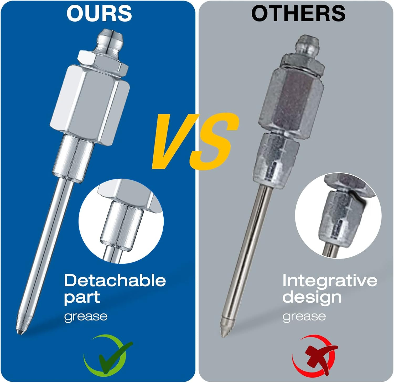 2 Pack Grease Needle Nozzle, Needle Nose Grease Dispenser, Grease Gun Fittings and Gun Tips, Narrow Needle Greaser Adapter with 1/8 Inch NPT Threads image number 3