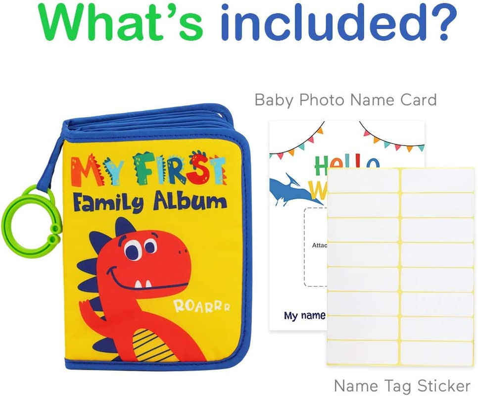 Baby'S My First Family Album | Soft Photo Cloth Book Gift Set for Newborn Toddler & Kids (Dinosaur) image number 1