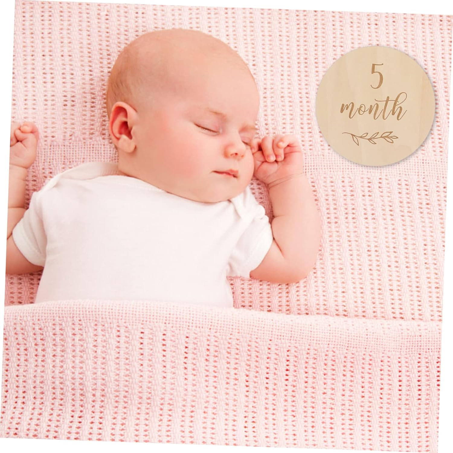 HANABASS 13Pcs Newborn Milestone Cards Wooden Commemorative Cards for Growth Shower Capture Cherished Memories with Stylish Photo Props image number 5