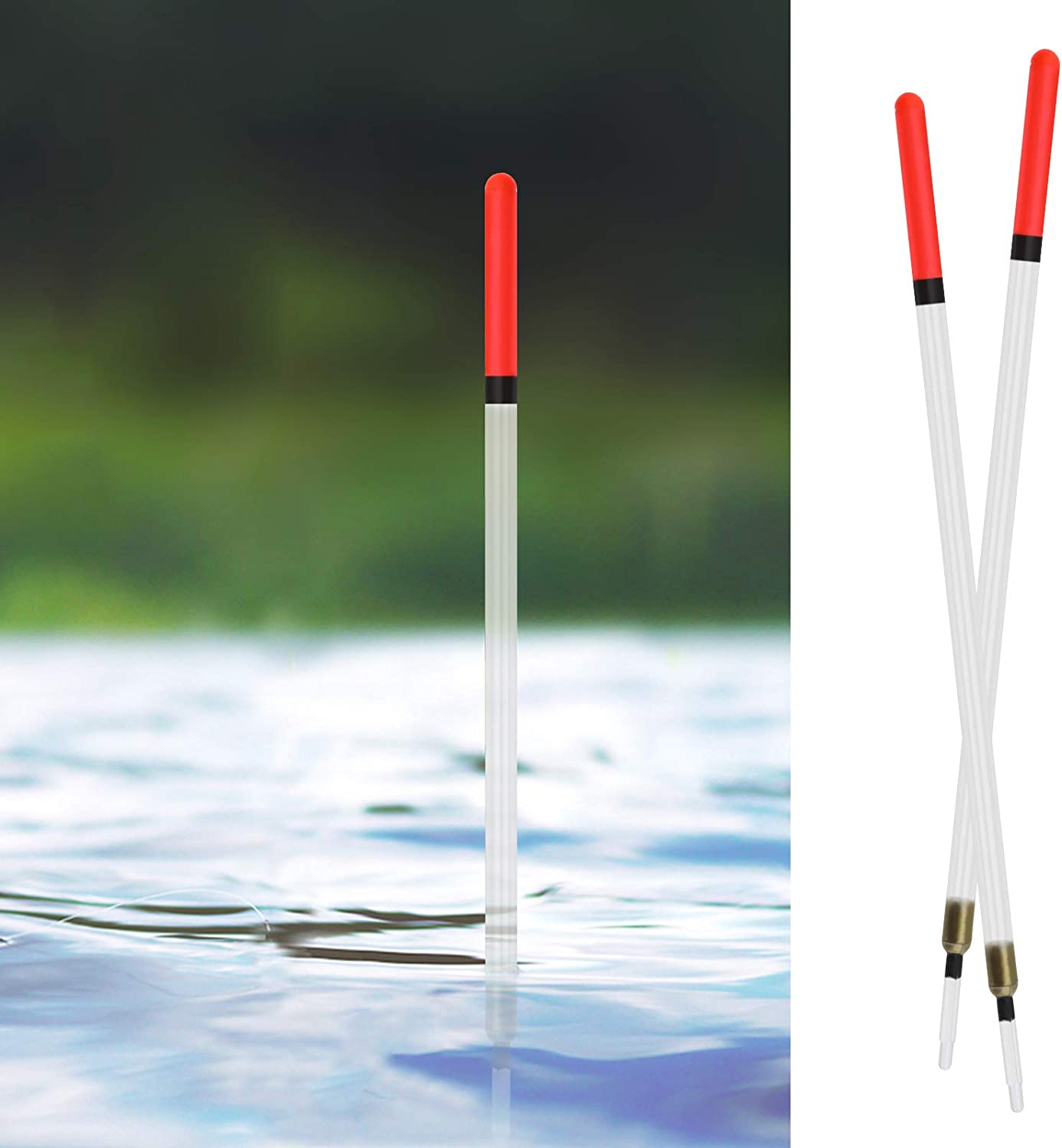 Emsea 20Pcs Fishing Tackle Clear Waggler Floats Kit 11-19Cm Plastic Hollow Fishing Floats image number 5