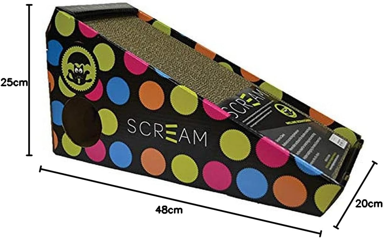 SCREAM Incline Cat Scratcher (48X20X25Cm), Multicolour, 48X20X25Cm image number 1
