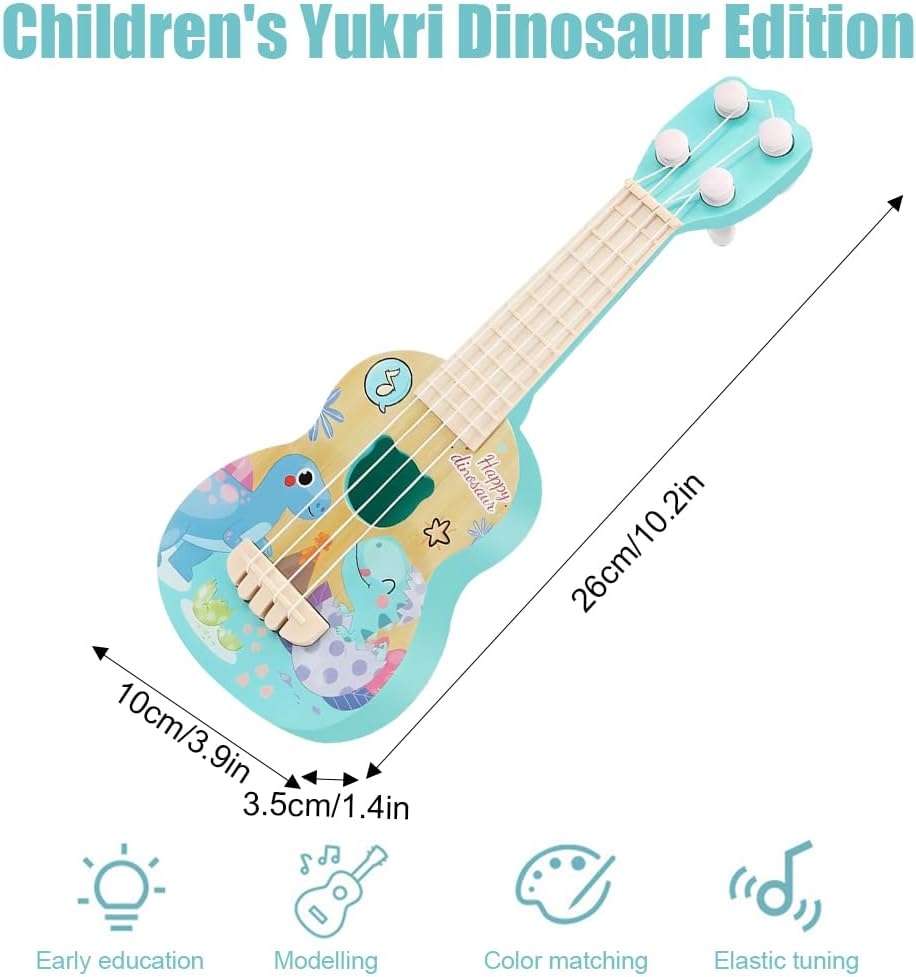 Rstigiker Kids Ukulele 26Cm Kids Ukulele Guitar Toy with 4 Adjustable Strings Mini Children Musical Instruments Early Educational Acoustic Toy for Toddlers Beginners Boys Girls Gift (Blue) image number 4