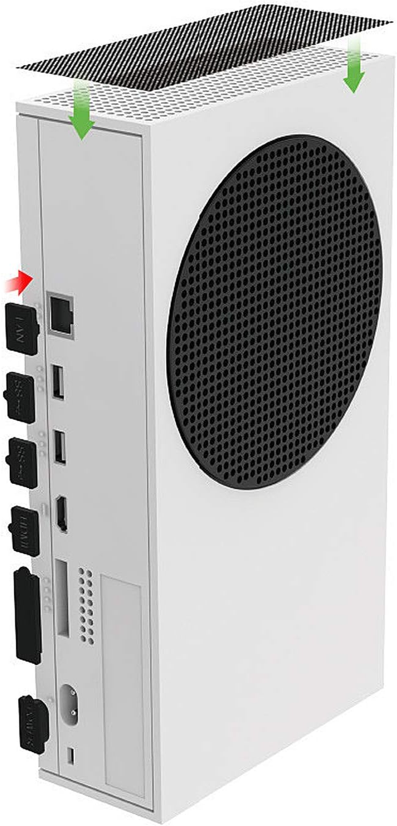 Dust Plugs Compatible with Xbox Series S, Dust Filter Kit Compatible with Xbox Series S, Include 8 Silicone Series S Dust Protector and 2 PVC Series S Mesh Filter Covers - White Series S image number 2