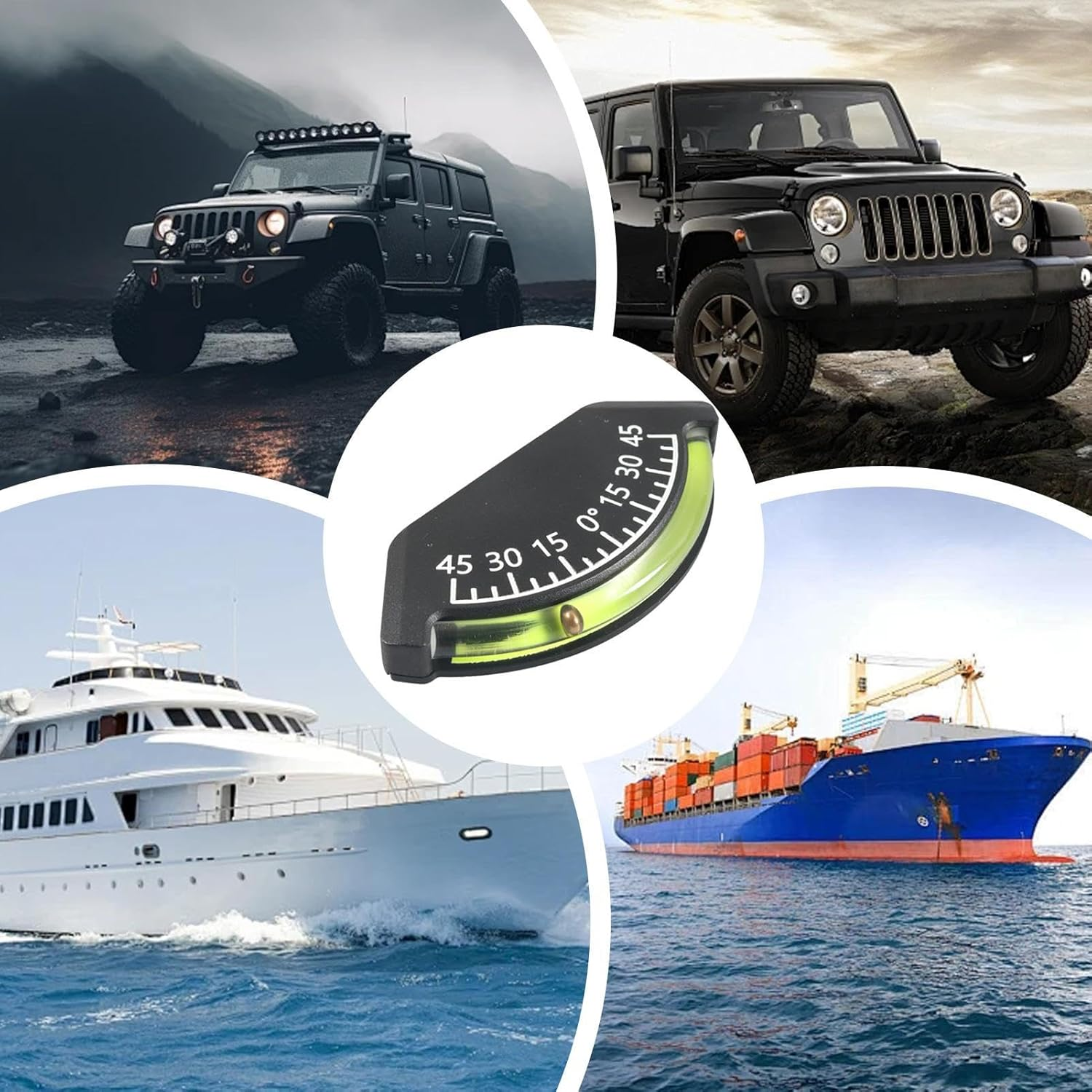 Boat Angle Gauge, High Precision Off-Road Vehicle Inclinometer, User Friendly Inclinometer Gauge, Boat Supplies for Navigation, Off-Road Driving image number 6