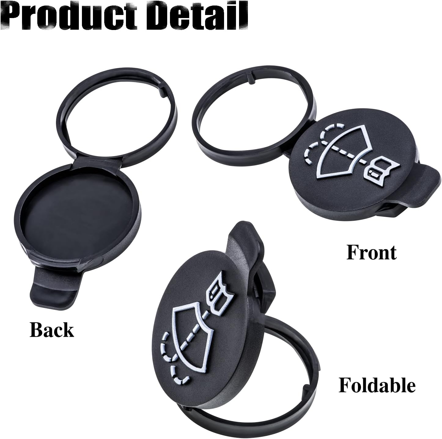 MEAJOO 1PCS Windshield Wiper Washer Fluid Reservoir Cap Tank Bottle Cap OEM 13227300 12767700 19172571 12788573 4563292 (Black) image number 3