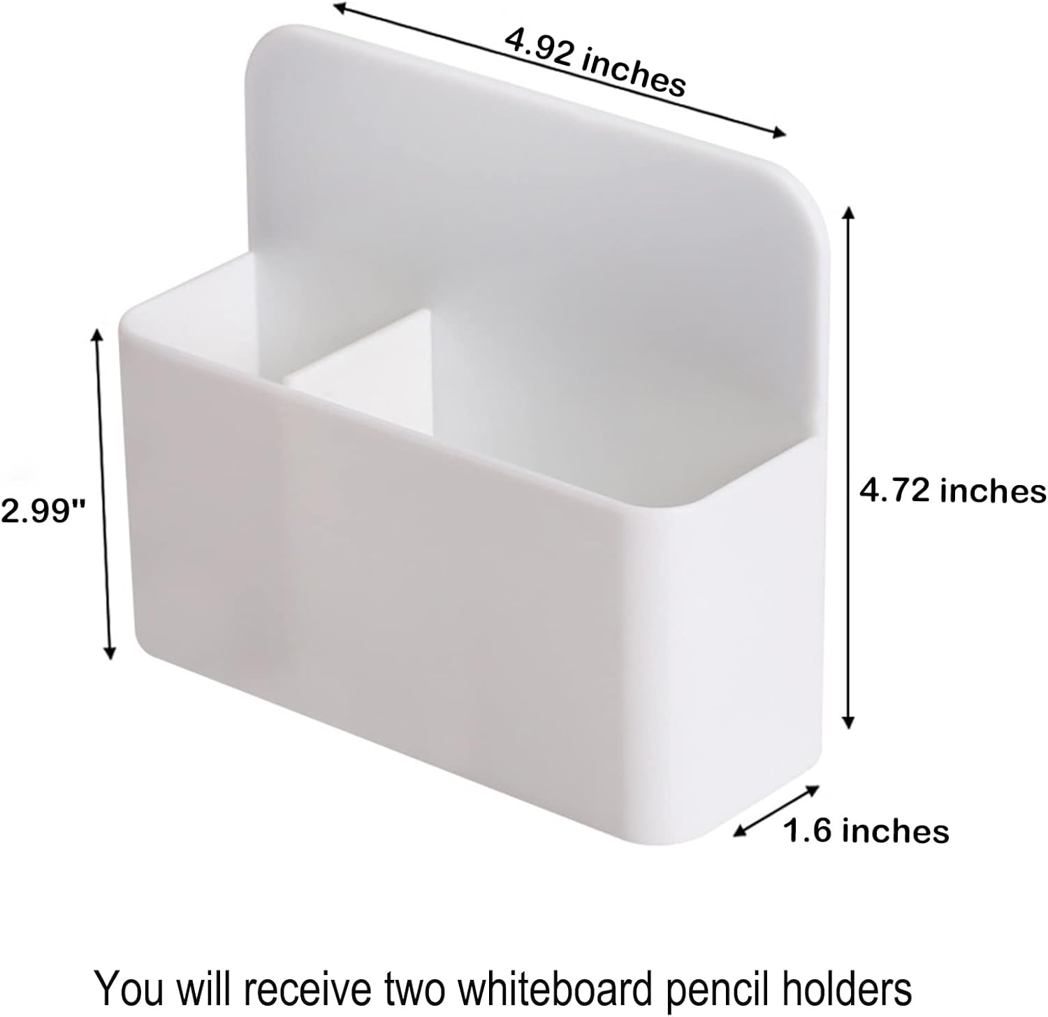 2 Pcs Magnetic Dry Erase Marker Holder, Pen and Eraser Holder for Whiteboard, Magnet Pencil Cup Storage Organizer for Fridge, Locker and Metal Cabinets image number 2