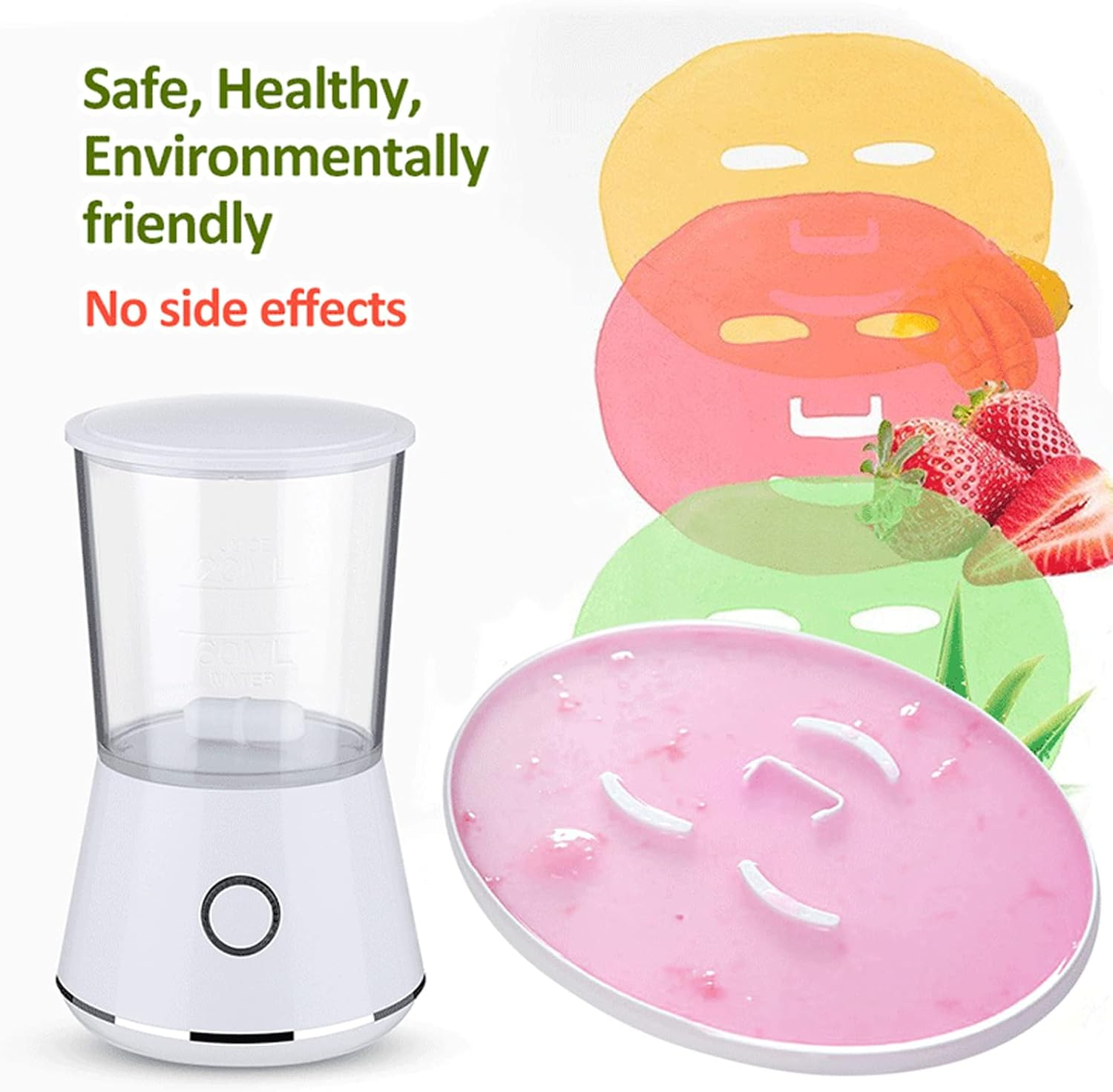 Face Mask Maker with 16Pcs Collagen, DIY Natural Fruit Vegetable Mask, Automatic Face Mask Machine for Eye Chest Hand Neck Skin Care, SPA Facial Skin Care (Battery) image number 5