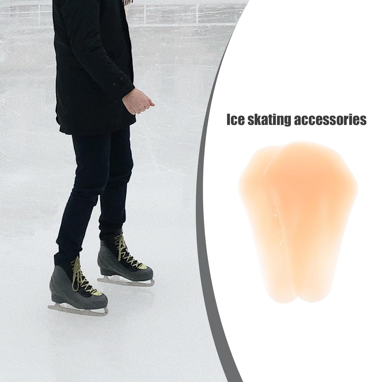 TOVINANNA Knee Pads, 1 Pair Silicone Knee Brace Skating Accessories Skating Knee Pad Adhesive Portable Knee Mat Pattern Silica Gel Hip Pads image number 6