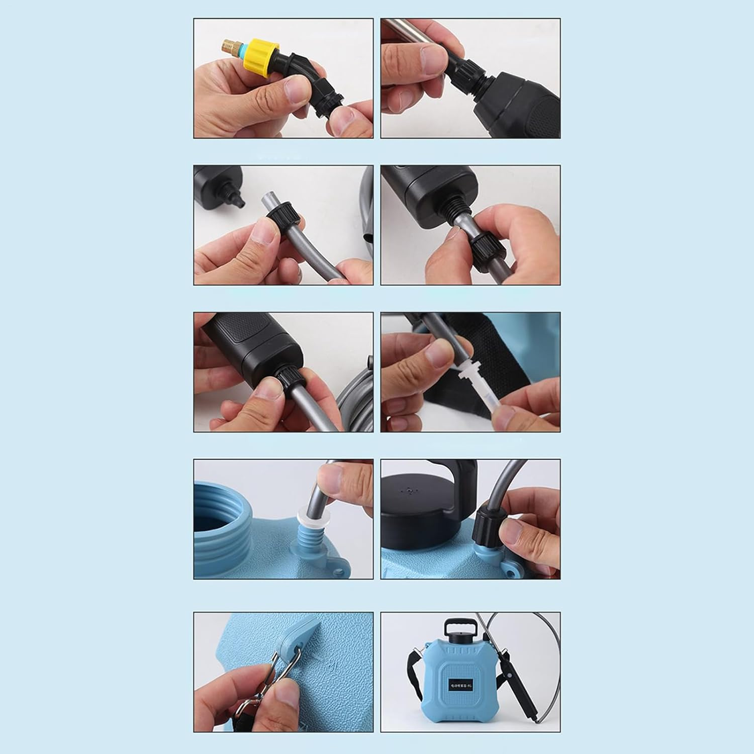 Electric Backpack Sprayer - Type-C Electric Portable Water Sprayer | Home & Gardening Supplies with 3 Nozzles for Farm Home Yard Vegetable Flower Care Indoor Fertilizing Greenhouse Agricultural - 8L image number 2