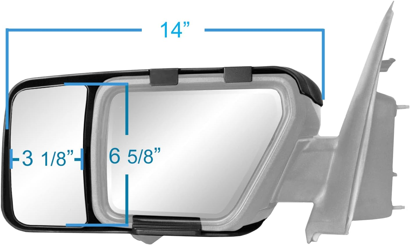 K Source Snap & Zap Custom Towing Mirror Pair for Ford F150, Black image number 5