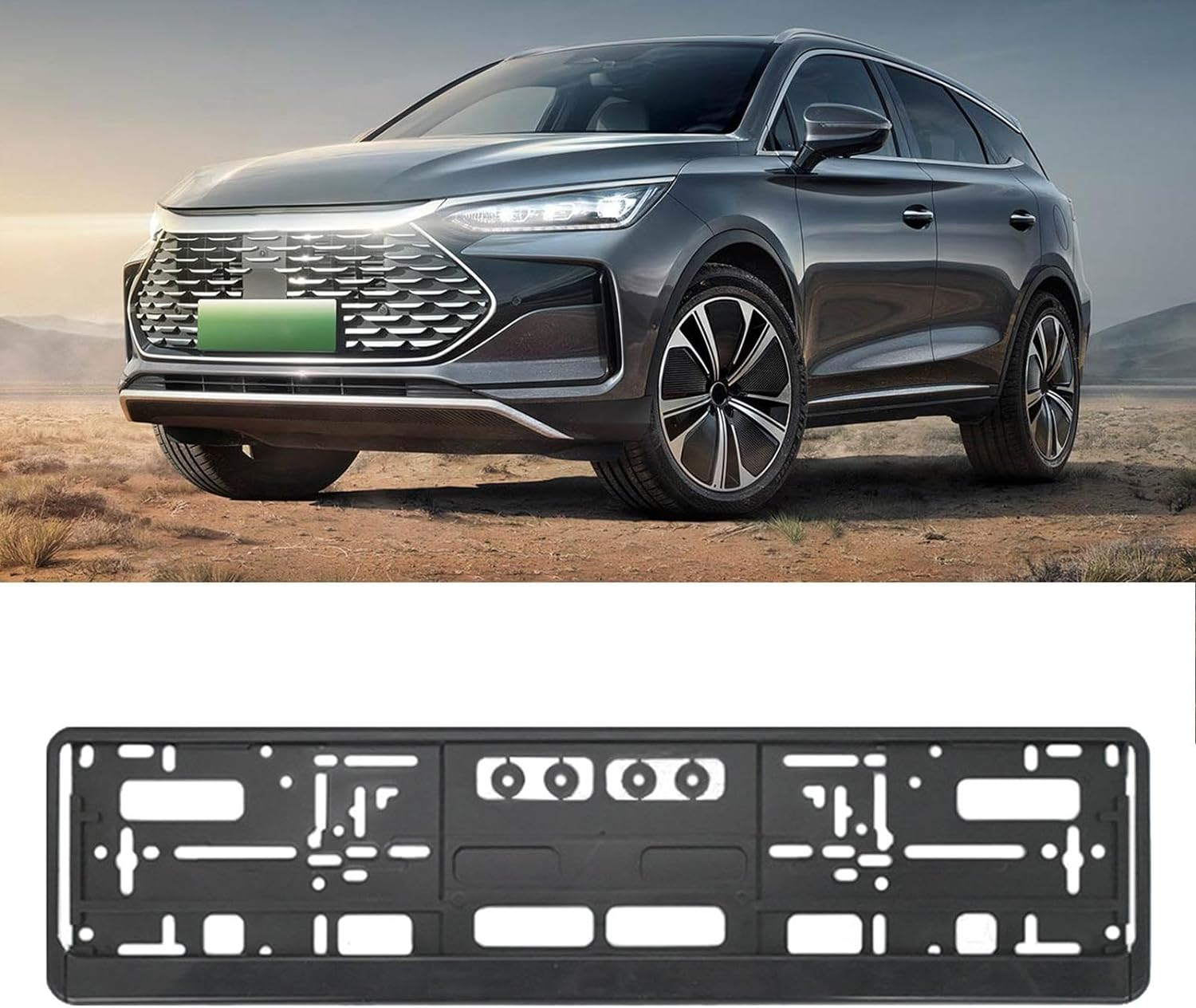 Magideal License Plate Frame Number Plate Holder Universal Car Licence Plate Bracket for Women and Man Sturdy Replacement Premium, Black