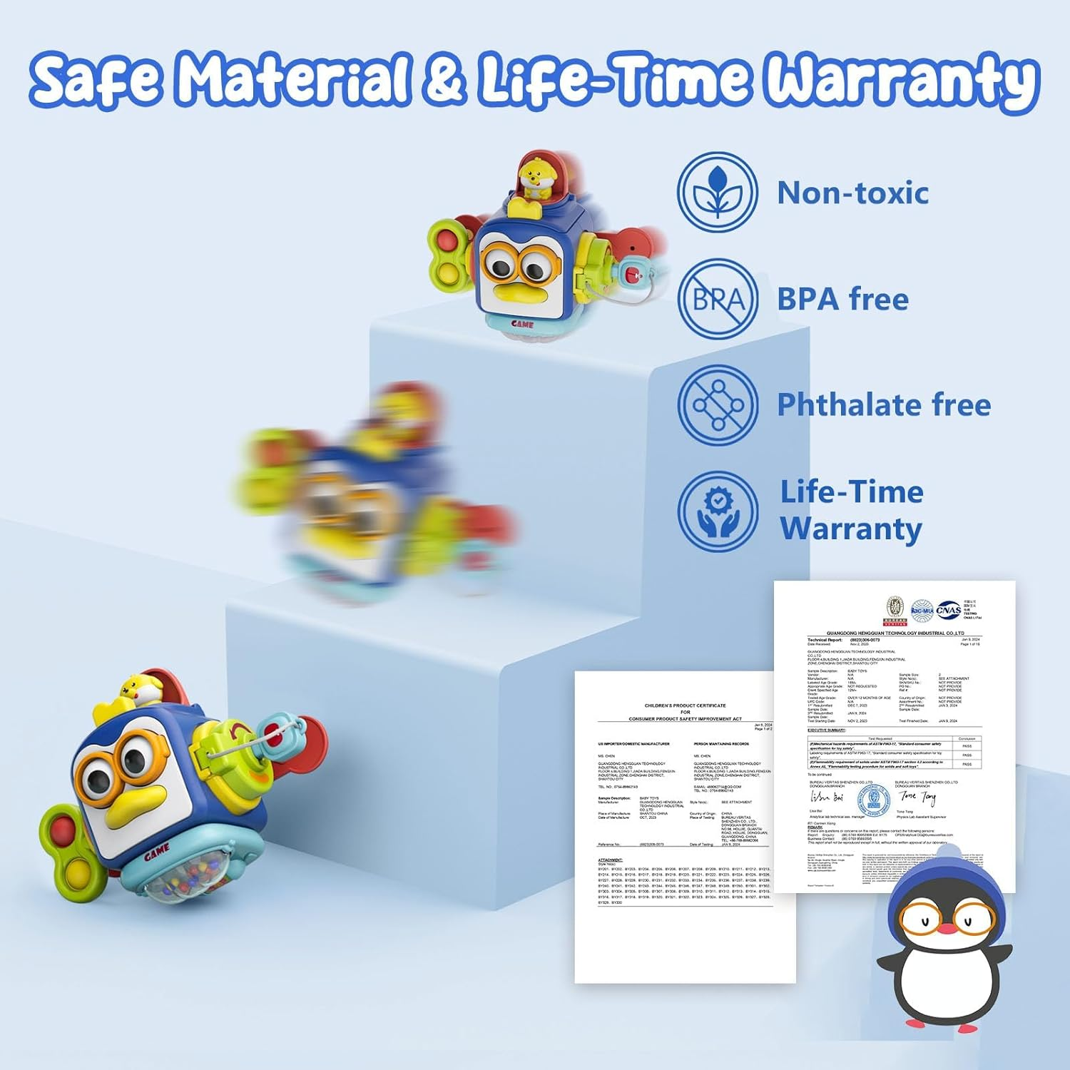 Montessori Toys for Toddlers 1-3 - Busy Board Cube Travel Toy, Educational Activity Cube for 1 Year Old, Sensory Learning Toys for Babies 12-18 Months image number 2