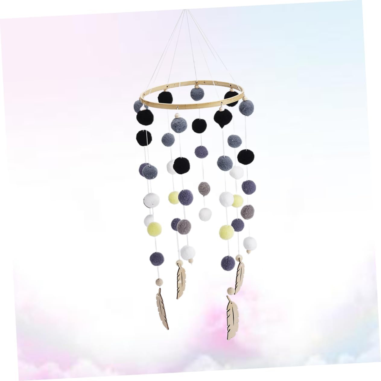 Hairball String Pendant Wall Hanging Decor Grey Adorable Livingroom Hangings Wall Ornament for Home Shop for Cottagecore Decor image number 4