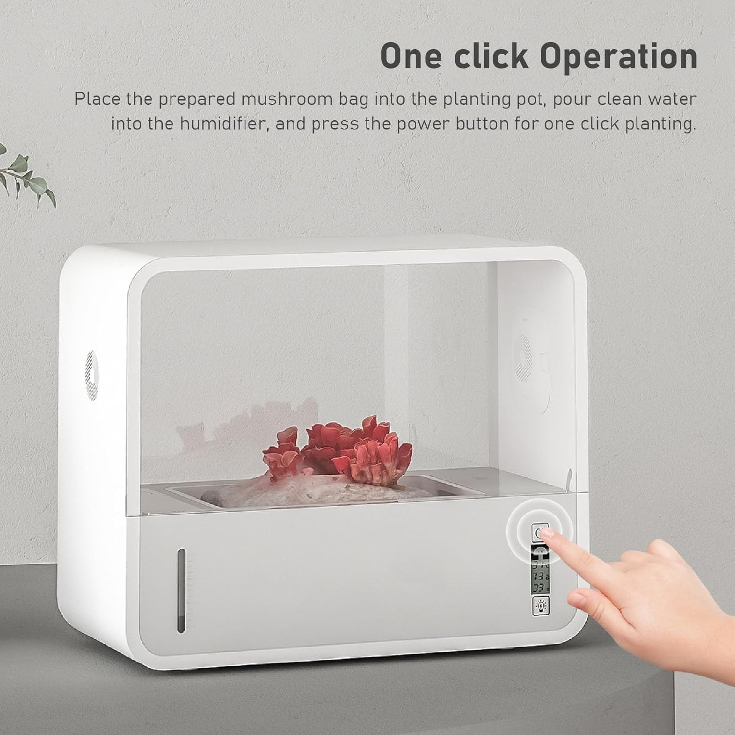 Mushroom Grow Tent, 14.6 X 7.1 X 11.6 X 6.9In Smart Soilless Still Air Box Transparent Viewing LED Lighting Mushroom Grow Box for Monitoring Humidity and Temperature image number 3