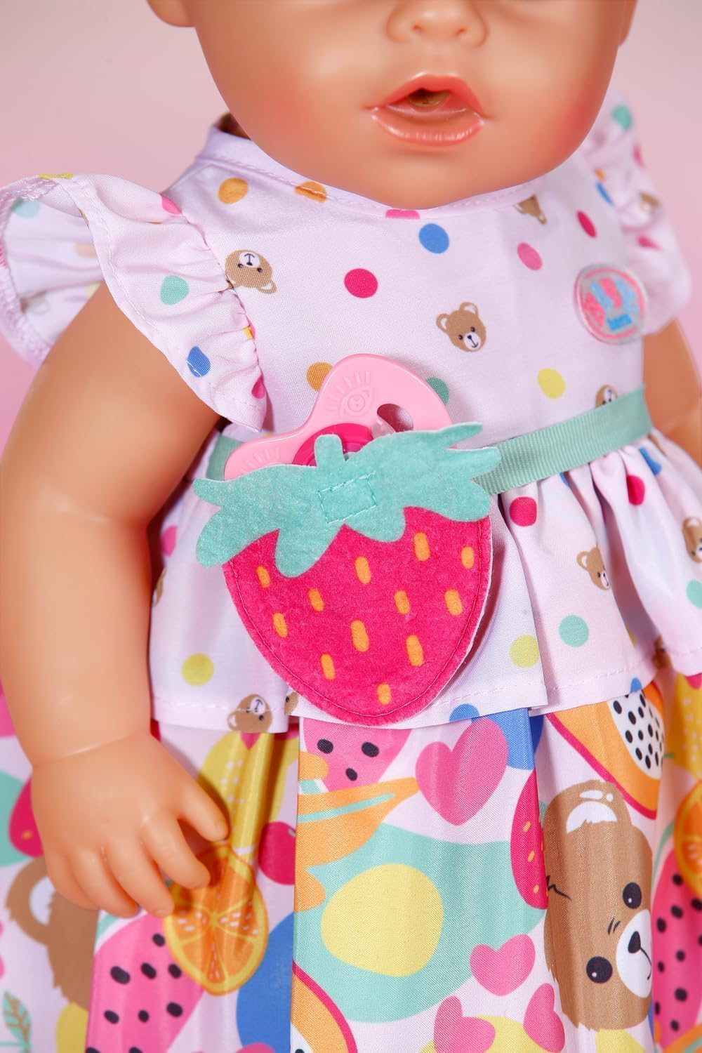 BABY Born Fruit Dress, Cute Outfit with Strawberry Buckle Belt for 43Cm Dolls, 838303 Zapf Creation image number 2