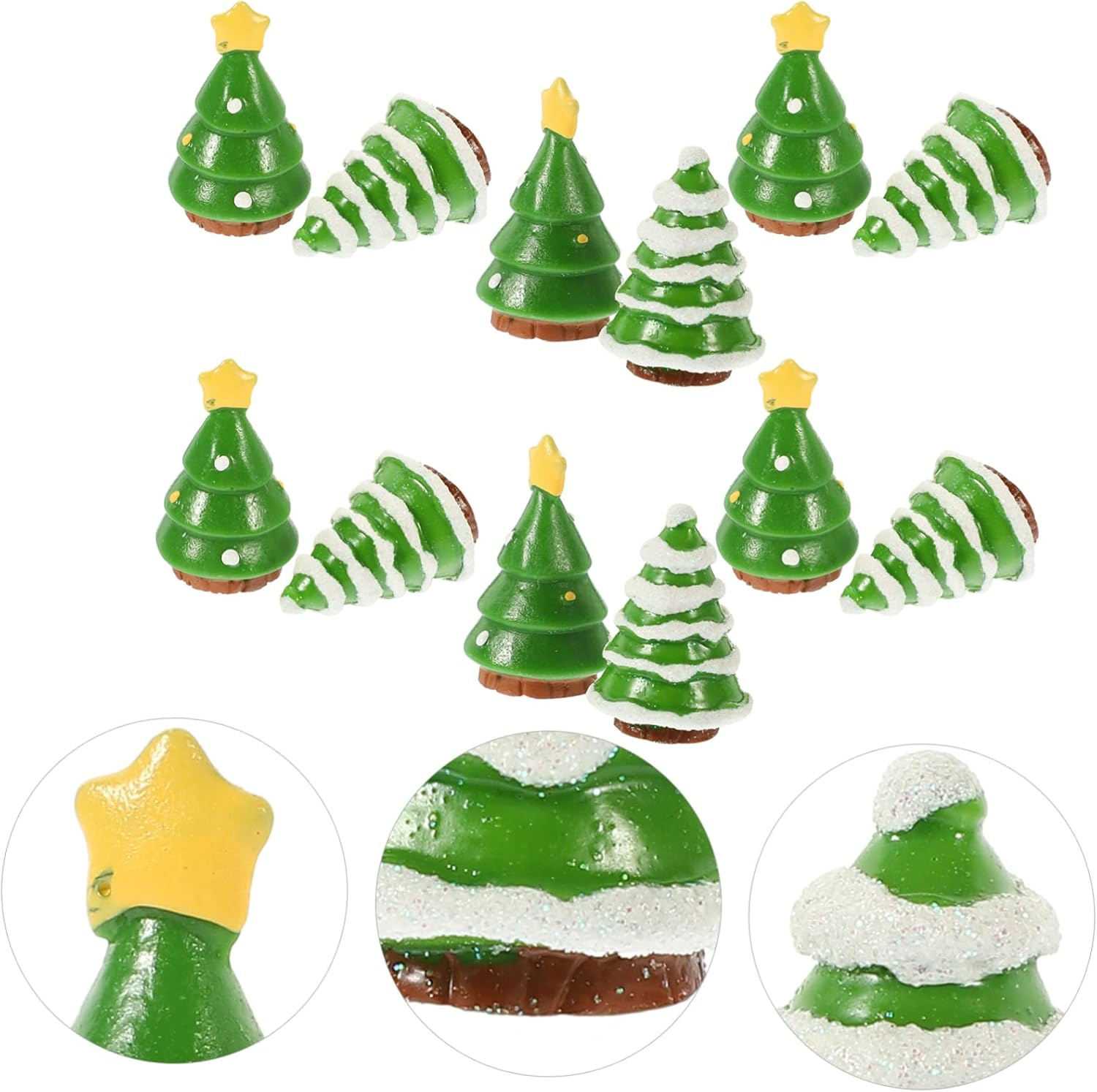 12Pcs Mini Christmas Tree Decoration Landscape Santa Snowman Ornaments for Holiday Home Decor for Desks Cars Cozy Atmosphere image number 4