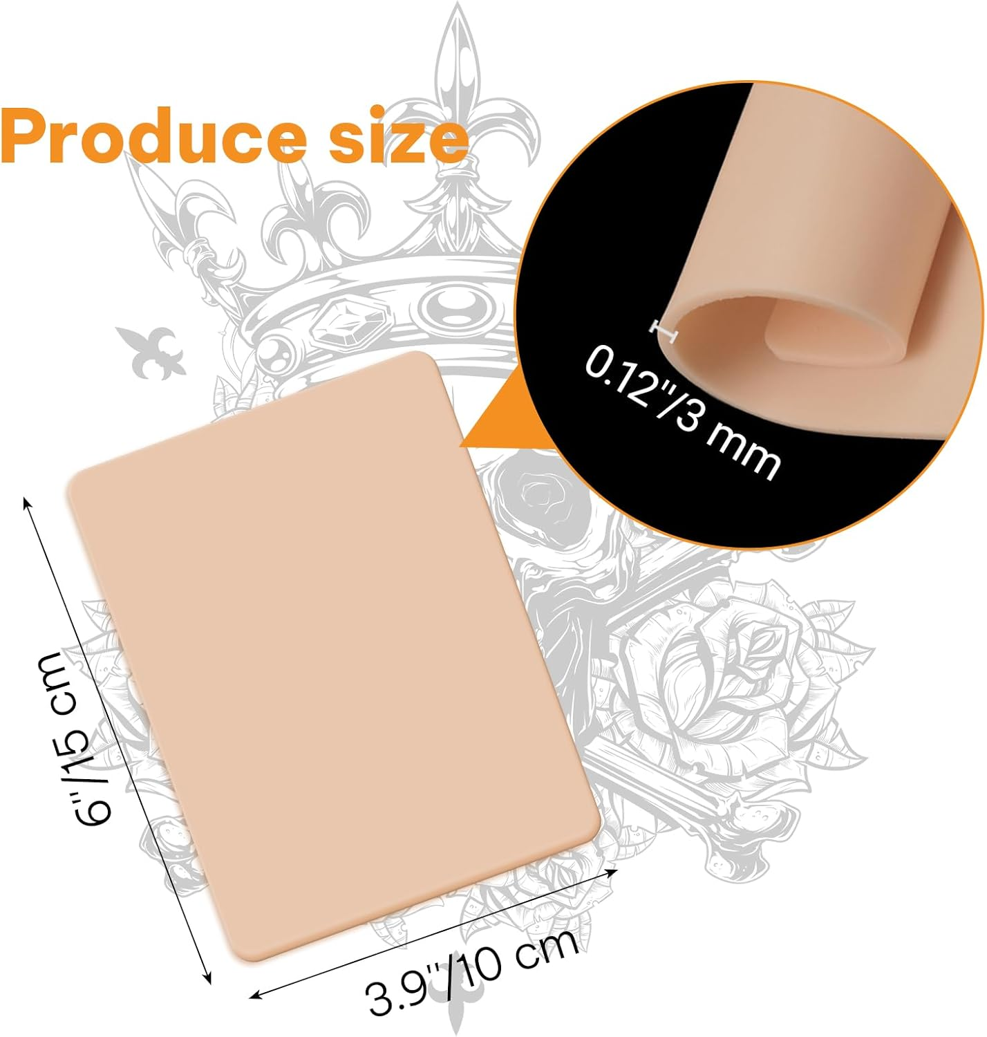 Fkereg 10 Pack Fake Skin Tattoo, 3Mm Tattoo Practice Skin 15X20 Cm, Thick Double Sides Real Feeling Soft Silicone Skins Sheet, Eyebrow Lip Tattooing Supplies for Beginners & Experienced Artist image number 5