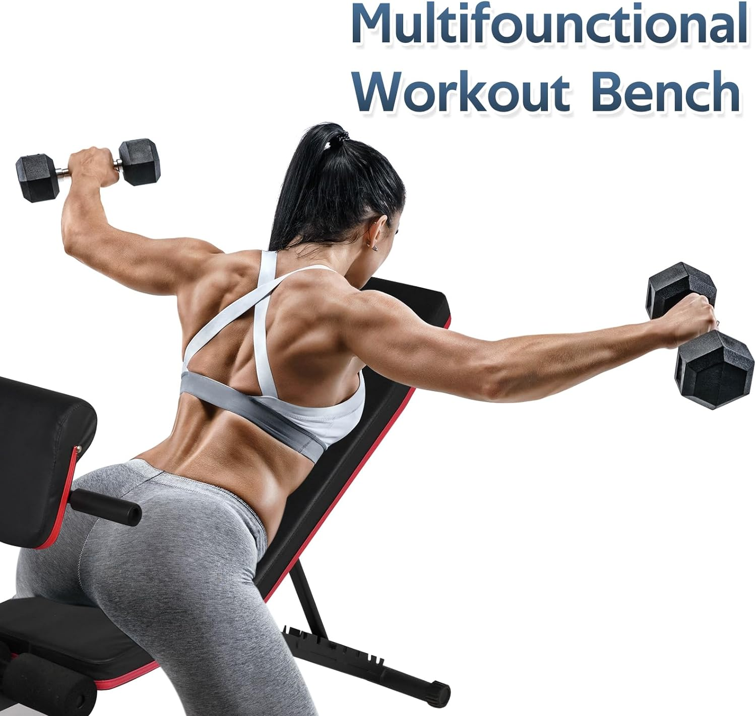 Weight Bench, Adjustable Bench for Whole Body Fitness, Multi-Use Workout Bench for Home Gym Strength Training image number 5