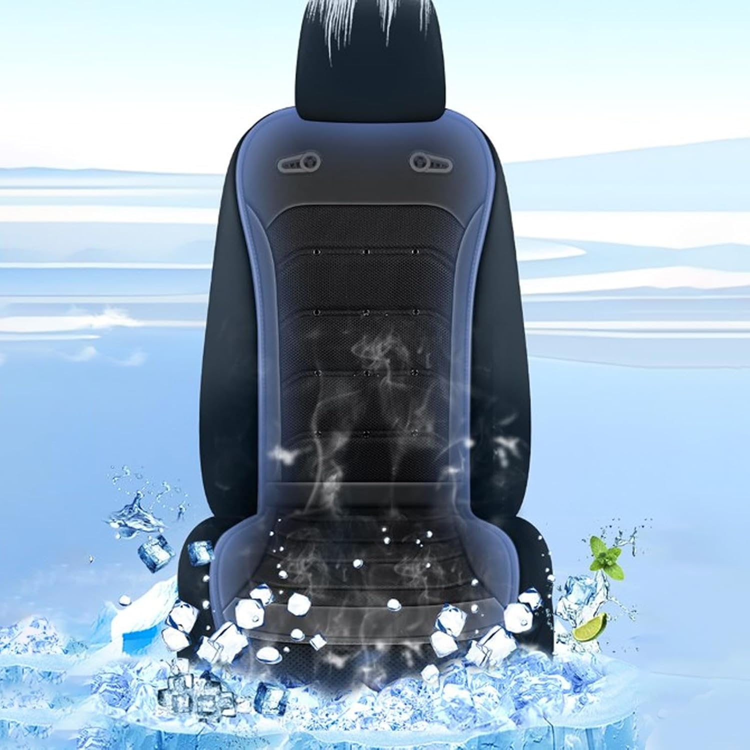 Bewinner Cooling Car Seat Cover - 12V/24V Car AC, Comfortable Cooling Car Seat Cushion, Adjustable Speed Universal Fit Car Seat Coolers Pads for Car SUV Truck image number 6