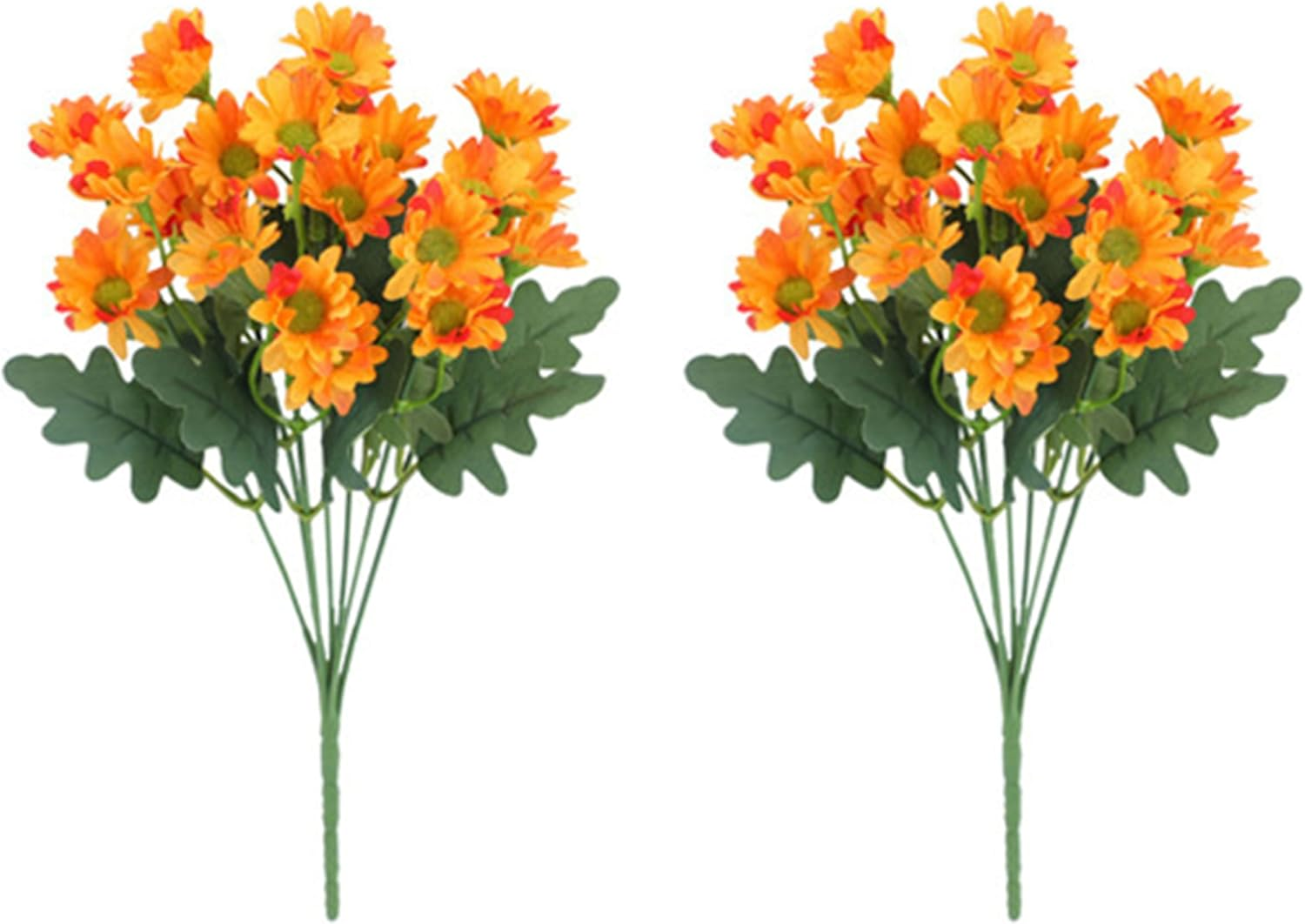 AU020-2 Plastic Material Pink Fake Small Size Chrysanthemums Flower,2 Pcs Faux Floral for Indoor Outdoor Home Kitchen Office Wedding D&eacute;cor,30Cm(11.8")