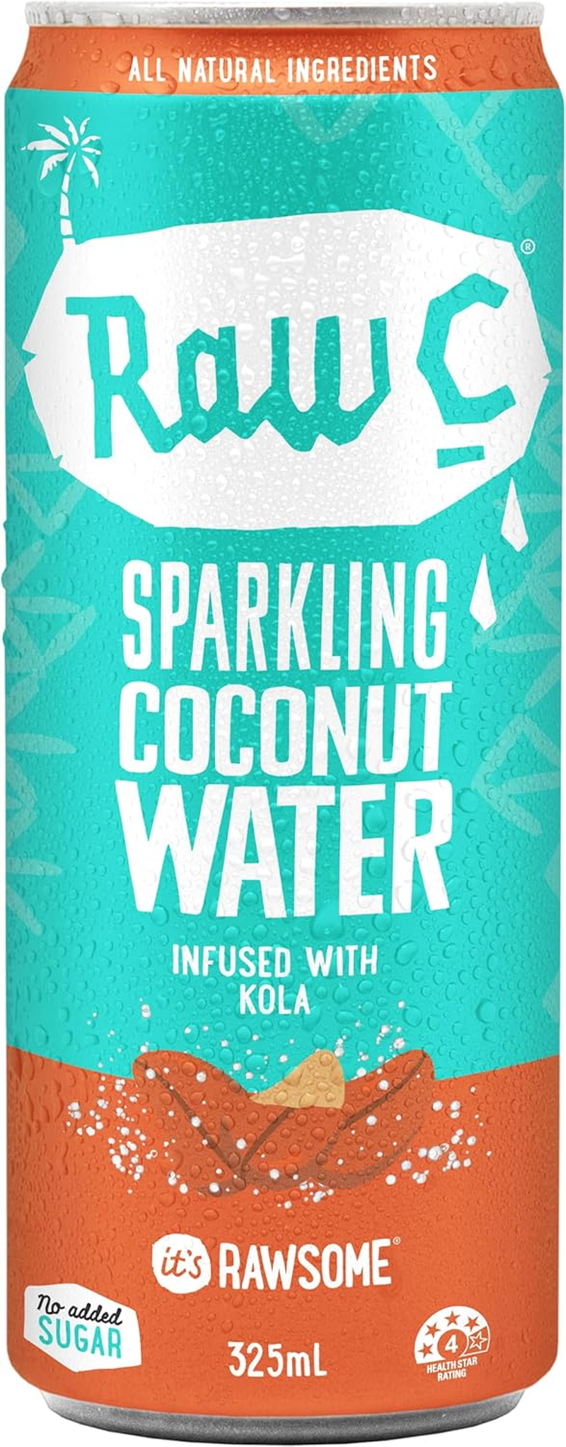 Raw C Coconut Water Sparkling Infused with Kola 325Ml (4 PACKS) image number 1