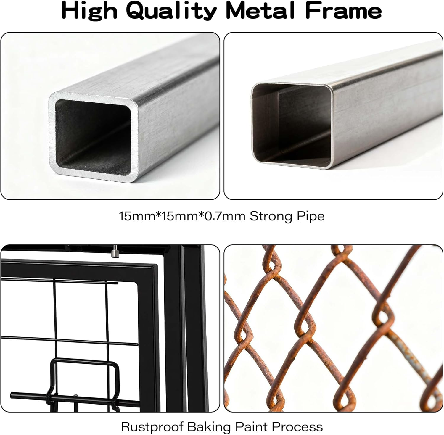 Advwin Outdoor Dog Enclosure, Heavy Duty Dog Kennel House Mesh Dog Big Cage, Pet Kennel Steel Fence with Secure Lock and Uv-Resistant Waterproof Roof Cover for outside (240X130X175Cm) image number 4