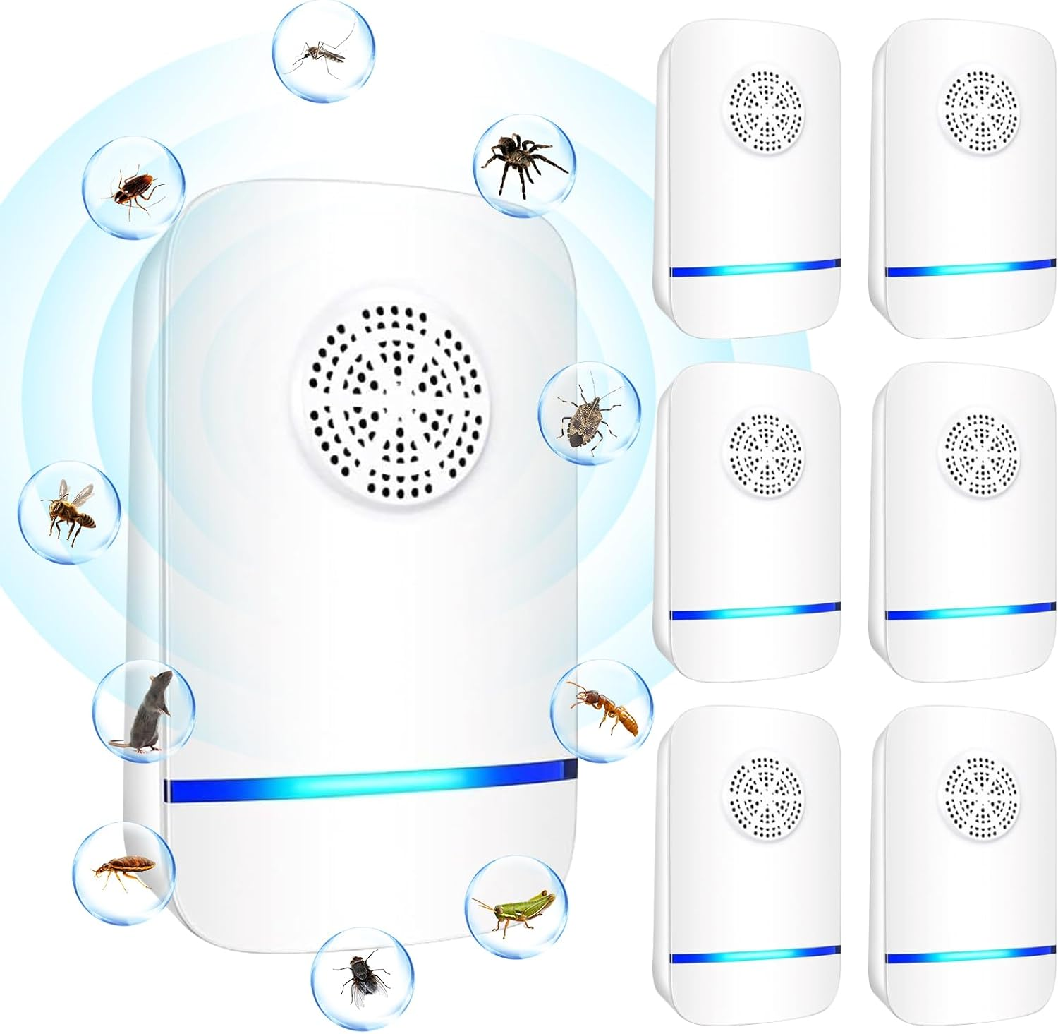 6 Packs Ultrasonic Pest Control Repeller, Electronic Pest Repellent Plug in Indoor for Insect Roaches Spider Ant Bug Rat Rodent Mouse Repellent for House Kitchen Garage Warehouse image number 6